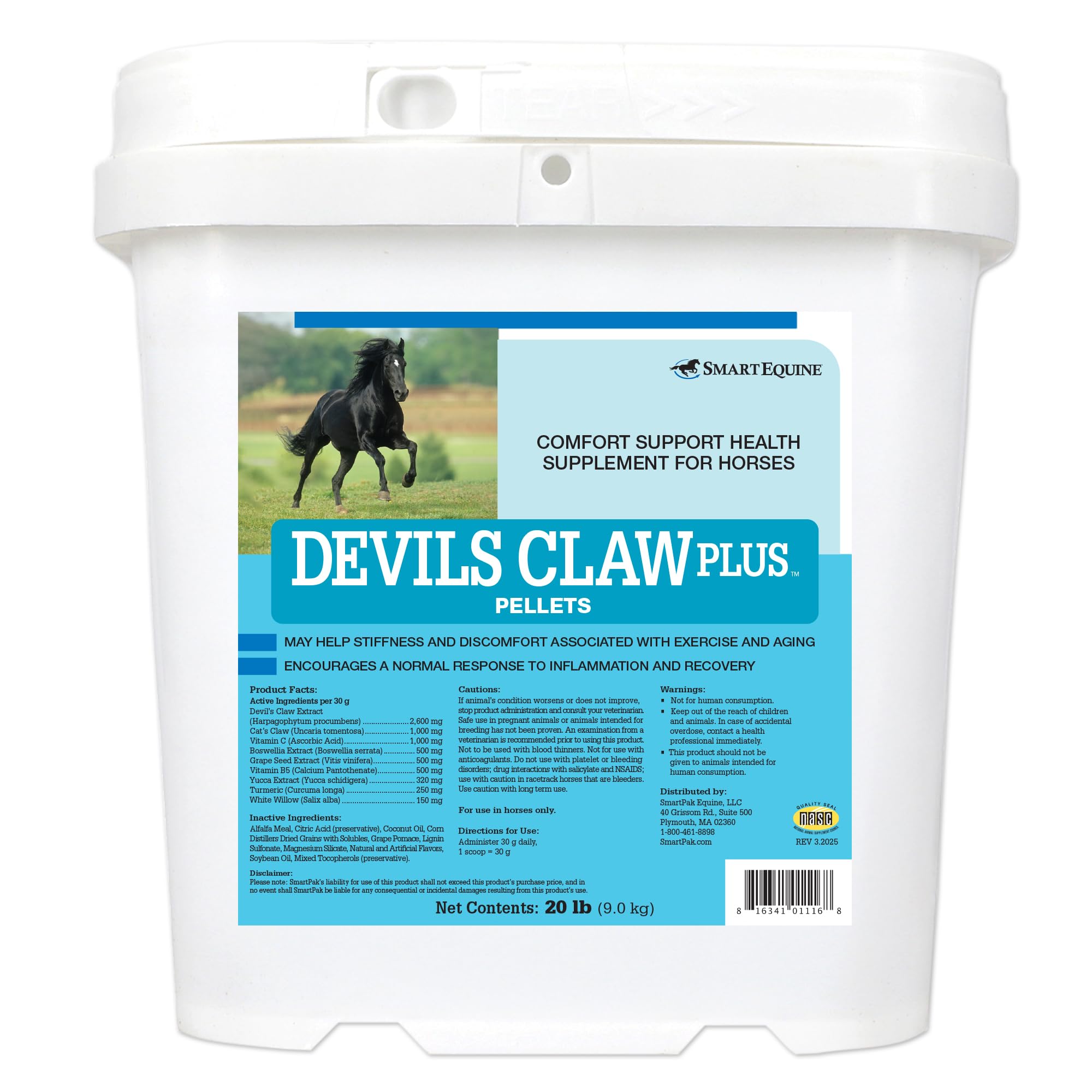 | Devil's Claw Plus Pellets | Horse Joint Supplement with Yucca for Horses | Supports Joint Strength, Comfort & Mobility | Antioxidant Support Supplement | 20 lb