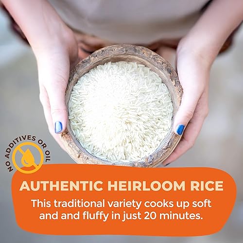 Miniatura 4 de Lotus Foods Regenerative - Arroz basmati blanco orgánico  Arroz blanco de grano largo sin gluten, vegano, sin OMG, uso para curry, salteados, pudín