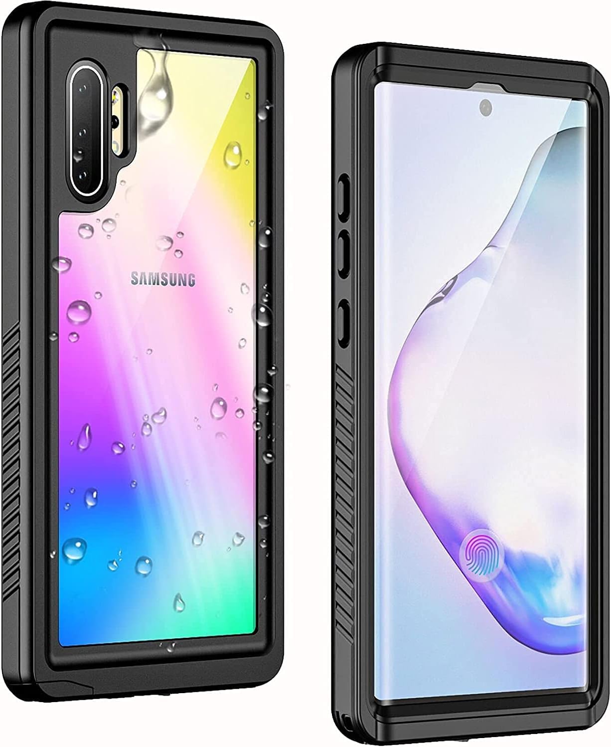 LOGANZWaterproof Case For Samsung Galaxy Note 10 Plus Clear Sound Quality Built in Screen Protector with Fingerprint ID Film IP68 Waterproof case for Samsung Note 10 plus/5G