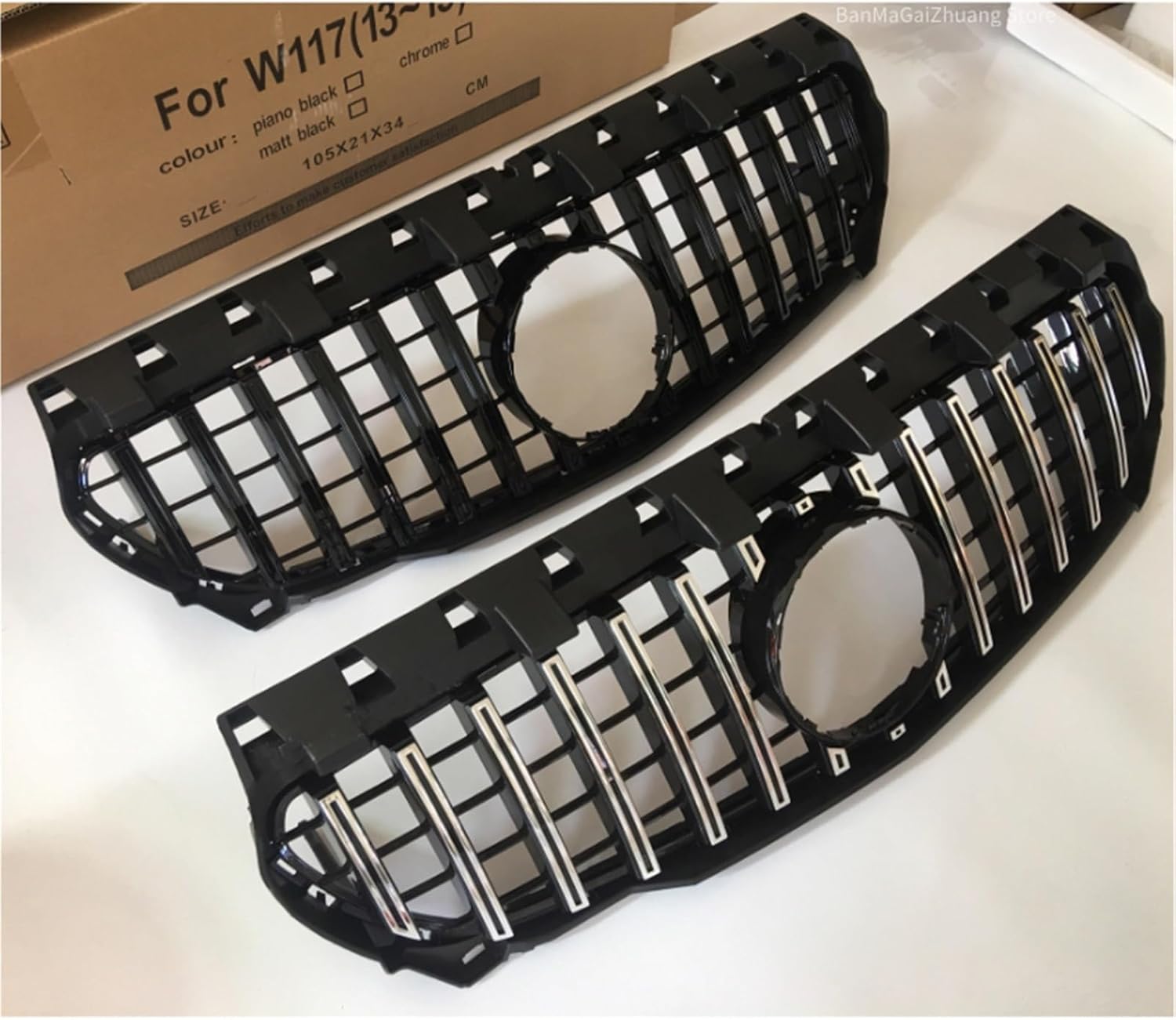 Engine Intake Grille Front Grille for mercedess 2013-2019 CLA Class X117 C117 CLA220 CLA260 CLA45 CLA180 Shooting Brake Front Bumper Grill (Color : 2016-2019 Silver)