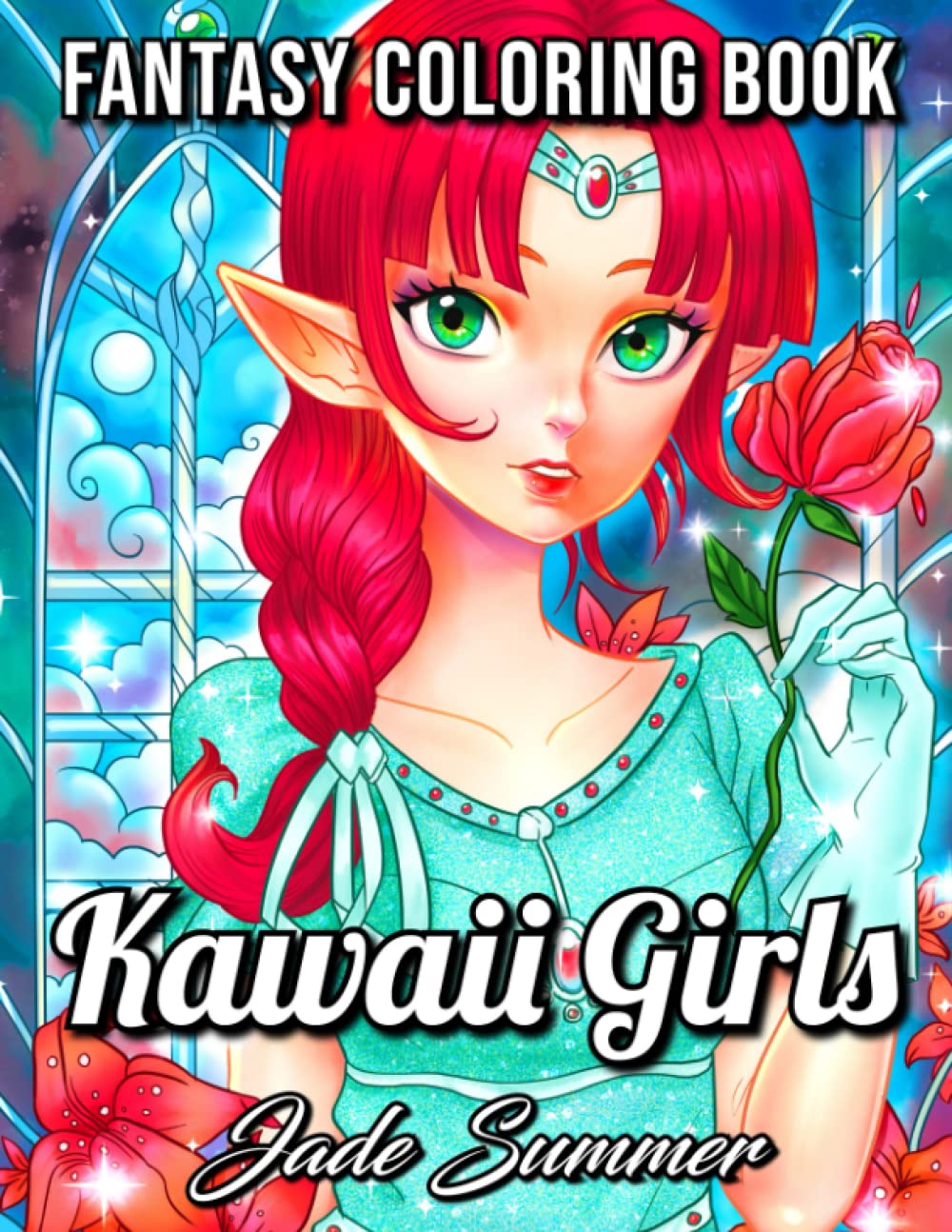 Kawaii Girls: An Adult Coloring Book with Adorable Anime Portraits, Cute Fantasy Women, and Fun Fashion Designs Paperback – June 20, 2017