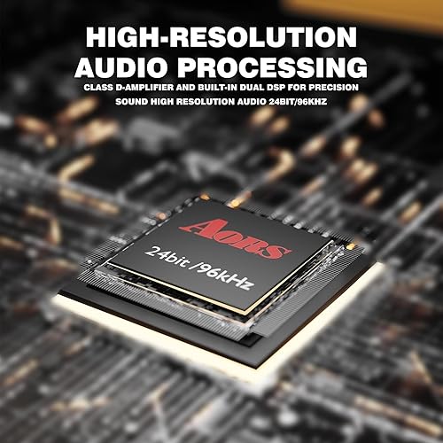 Miniatura 4 de AS31 - Altavoces activos para estantería con Bluetooth -2.0, altavoces estéreo para computadora de escritorio, altavoces de monitor 80WRMS/3 Negro