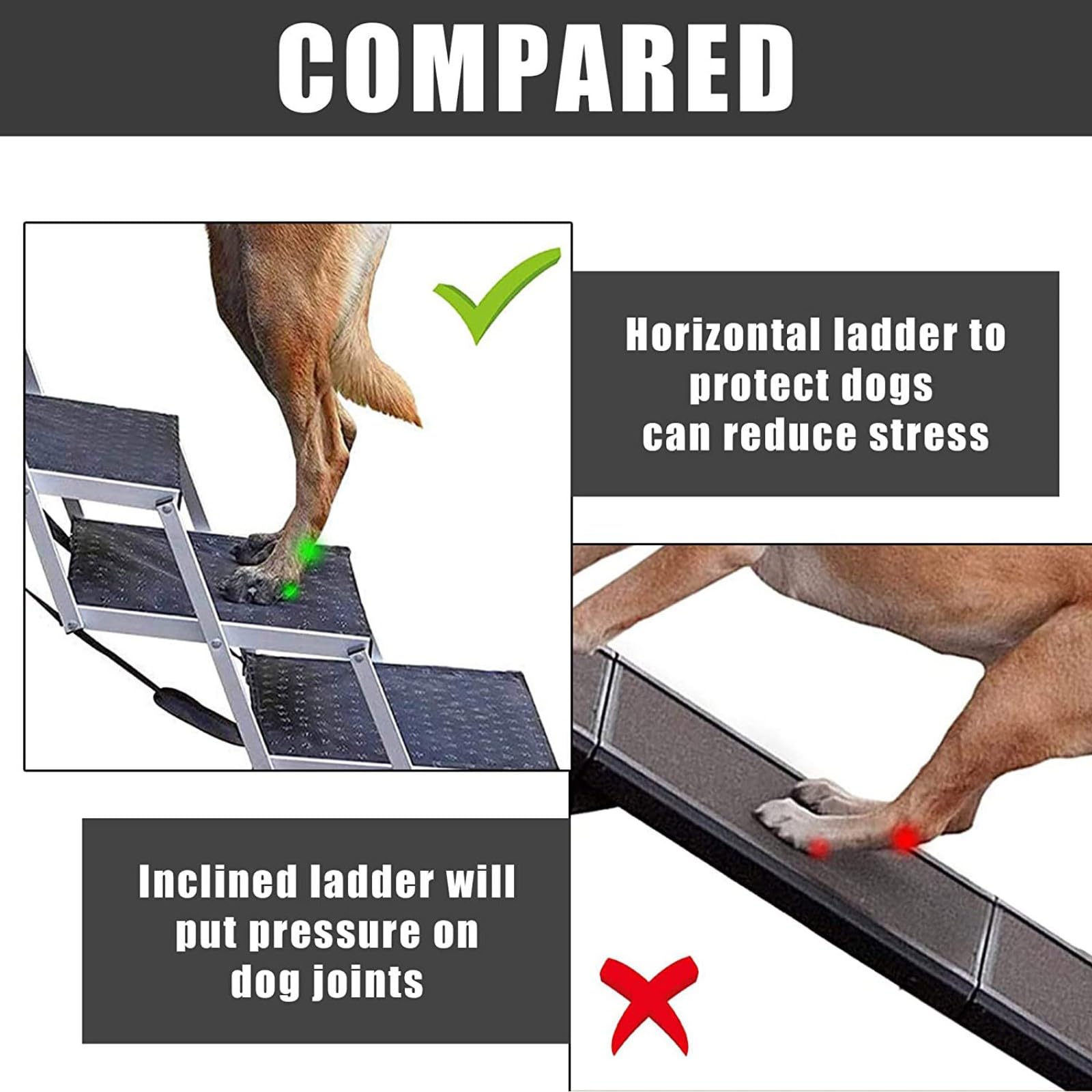 Rampa de coche para perros, escaleras para perros de 5/6 escalones para perros medianos y grandes, rampa plegable portátil para mascotas, escalones antideslizantes para perros, cama alta, escalera
