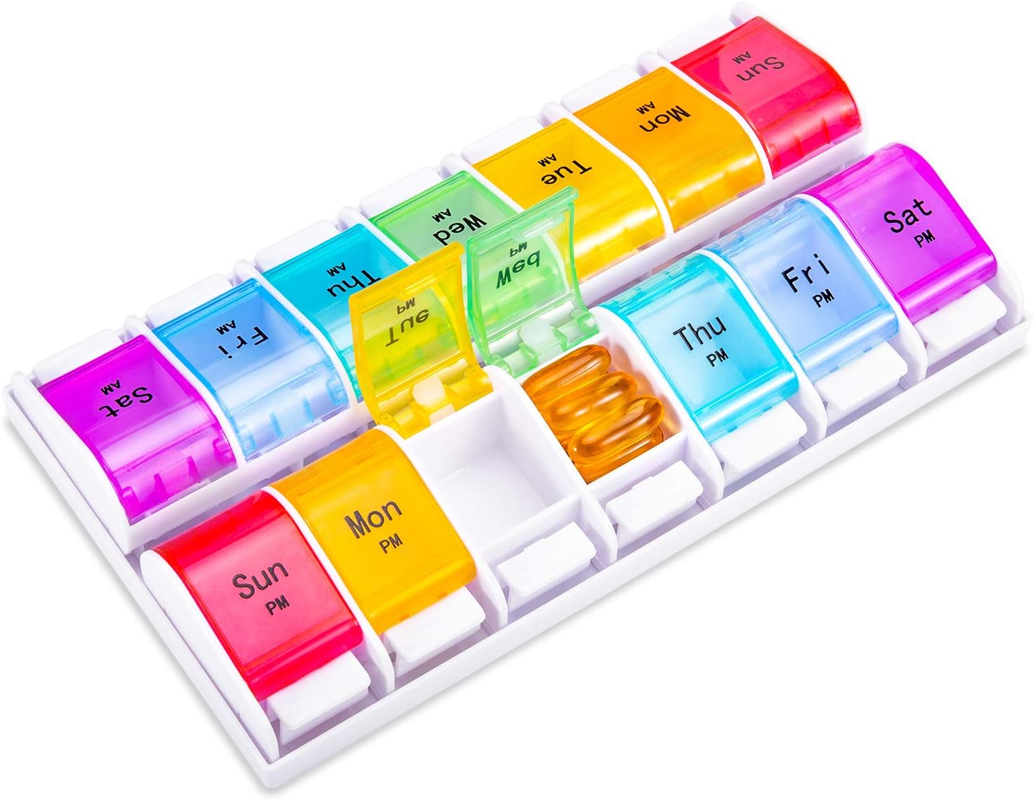 Zoksi Weekly Pill Organizer Am Pm Daily Pill Organizer 2 Times a Day 7 Day