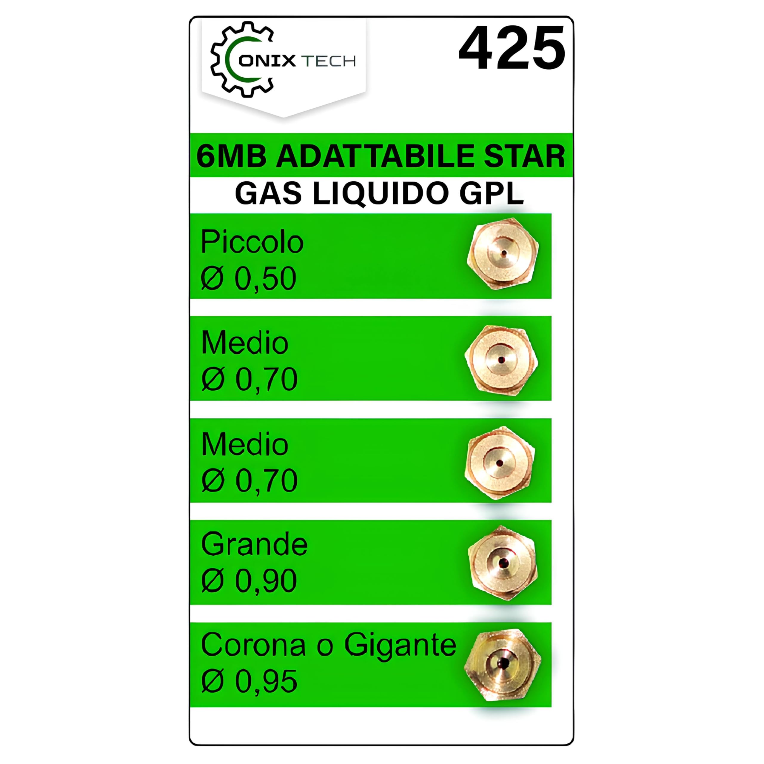 Set 5 Ugelli Gas GPL 6MB Per Fornelli A Gas | Diametri 0.40-0.90mm | Compatibile Con Marca Star - Foto 5