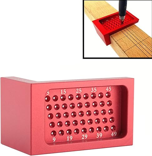 Miniatura 4 de Herramienta de medición de signo de escritura tipo T, regla de calibración para carpintería roja tipo T aleación de aluminio Scribe signo