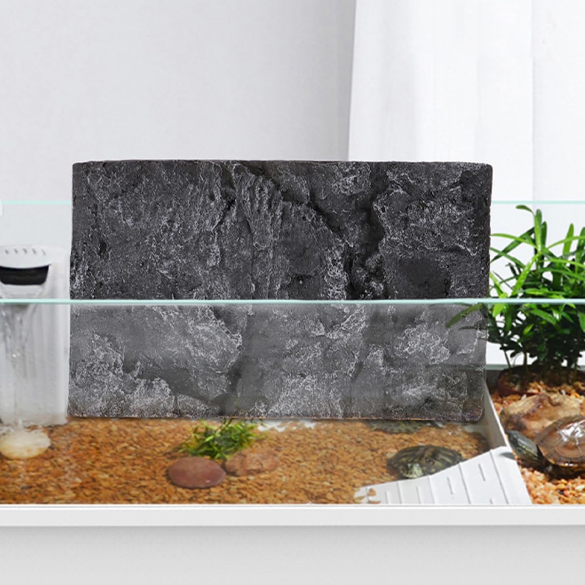 2pcs Stone Texture Aquarium Background for Fish Tanks Reptile Terrarium Decor Lightweight Pu Material Visual Depth and Design