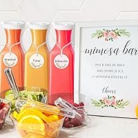 Vista 6 de DilaBee Jarra de agua de plástico con tapa, jarra cuadrada para bebidas, leche, batidos, té helado, suministros de barra de mimosa, sin BPA, no apta