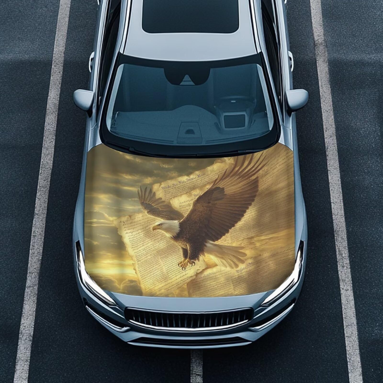 Car Hood Cover Eagle Car Hood Cover Protector Stretch Elastic Car Front Hood Protective Cover Removable Automotive Accessories Ft Fits Most Cars