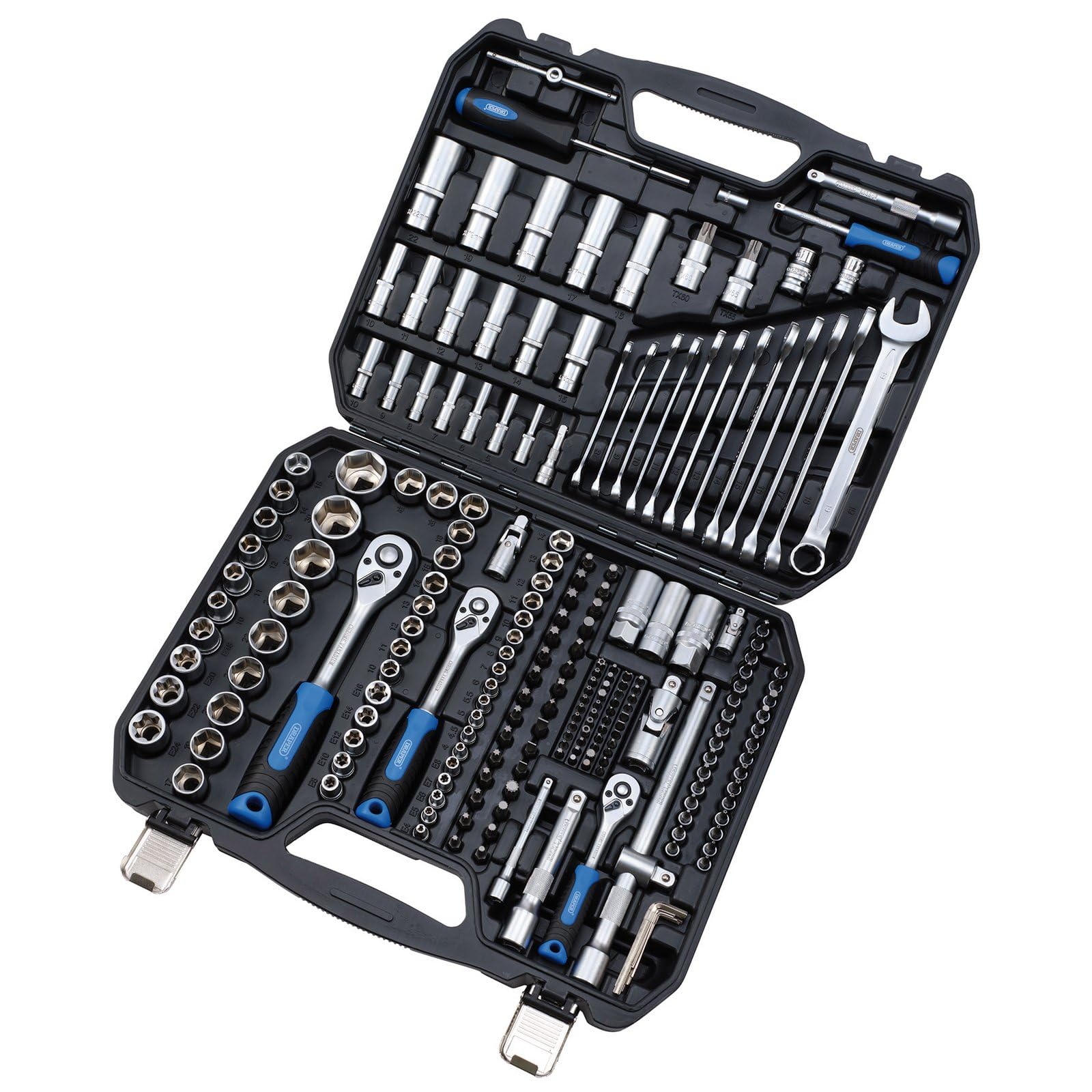 Draper 24232 HI-TORQ Metric Socket and Bit Set, 1/4", 3/8" and 1/2" Sq. Dr. (219 Piece)