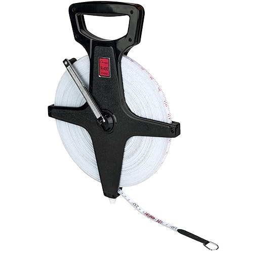 Miniatura 2 de Champion Sports Cinta métrica de carrete abierto, 400 pies, 393.7 ft, con punta de metal, manivela - Cinta métrica abierta para pista y campo, salto