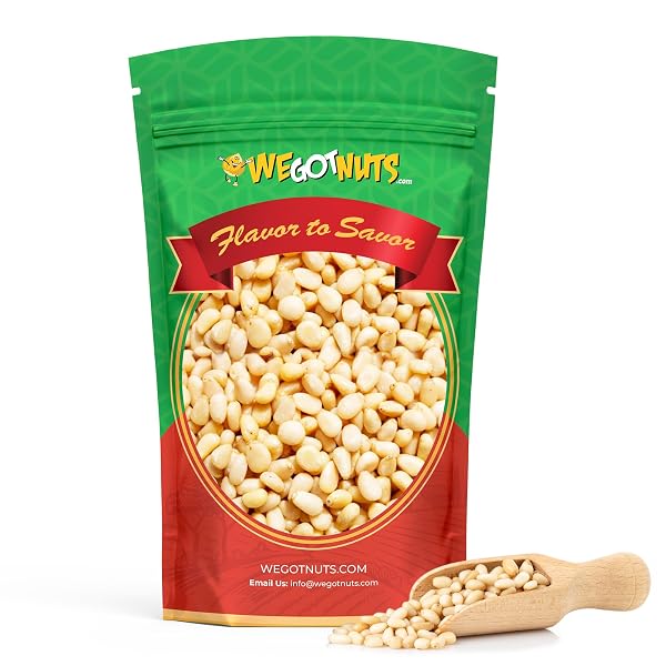 We Got Nuts - Raw Whole & Natural Pine Nuts – Premium Quality Fresh Kosher Pine Nuts - Natural & Healthy Snack – Gre
