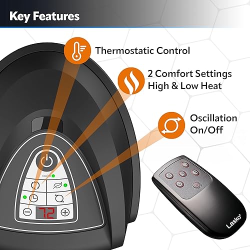 Miniatura 9 de Lasko 755320 - Calefactor de cerámica 85 largo x 725 ancho x 23 alto pulgadas