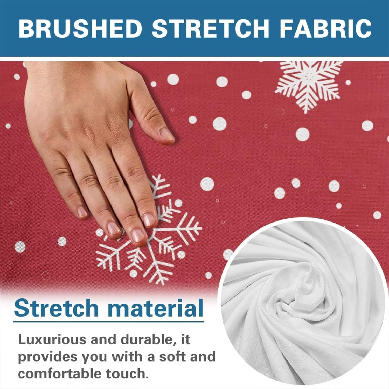 Red Snowflake Stain-Resistant Christmas Recliner Sofa Cover for Home Decor Non-Slip Recliner Chair Protector with Storage Pockets for Women Wife