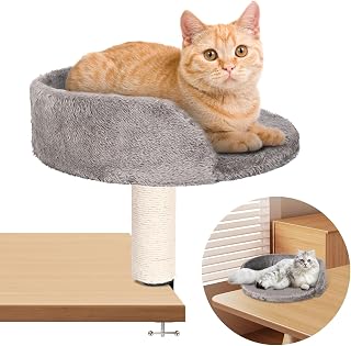 Hivexagon Cat Desk Bed with Scratching Post and Soft Plush Padding. Lets your cat learn and work together with you. Load up to 4 kg