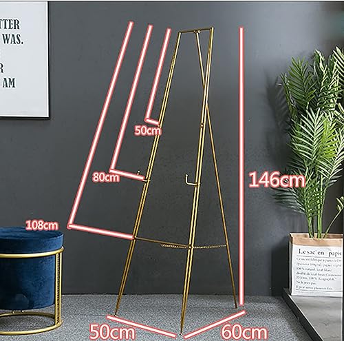 Miniatura 2 de Strong and durable Golden Studio Easel, Wrought Iron Floor- standing Tripod, Art Easel Stand Tabletop And Floor Easel,Display, Exhibition, Drawing,