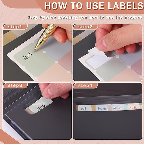 Miniatura 5 de Geyoga Paquete de 6 carpetas de archivos expansibles con 7 bolsillos, organizador de carpetas de archivos, mini organizador de recibos, carpeta