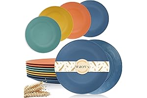Wheat Straw Dinner Plates 10 Inch Unbreakable Microwaveable Melamine Plates