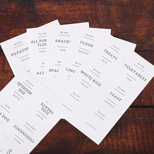 Miniatura 7 de Recipientes grandes de vidrio para harina y azúcar con 42 etiquetas de despensa de cocina, recipientes de almacenamiento de alimentos de vidrio de