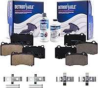 Vista 141 de Detroit Axle - Pastillas de freno delanteras para Nissan Pathfinder Frontier D21 720 Pickup Subaru SVX Pastillas de freno de cerámica con reemplazo