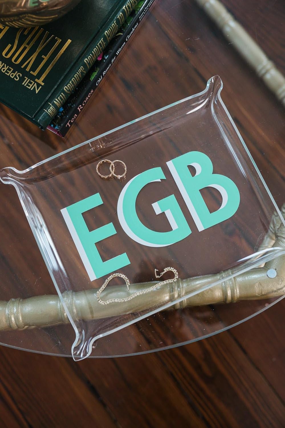 Personalized Acrylic Tray - Custom Shadow Monogram, Clear Jewelry or Desk Catchall Tray, Small or Large Organizer, Gift for Her, Graduation, Mother’s Day, Birthday, or Holiday (Small)