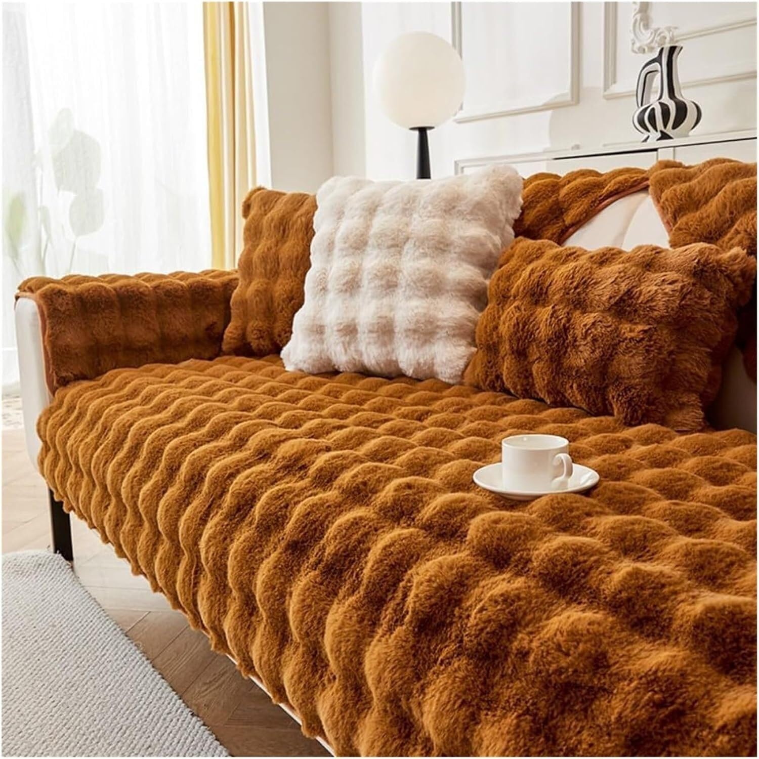 Jvfbjlf One Color Soft Plush Washable Furniture Cover Suitable For Living Room Sofas Dimensions: 90X120cm