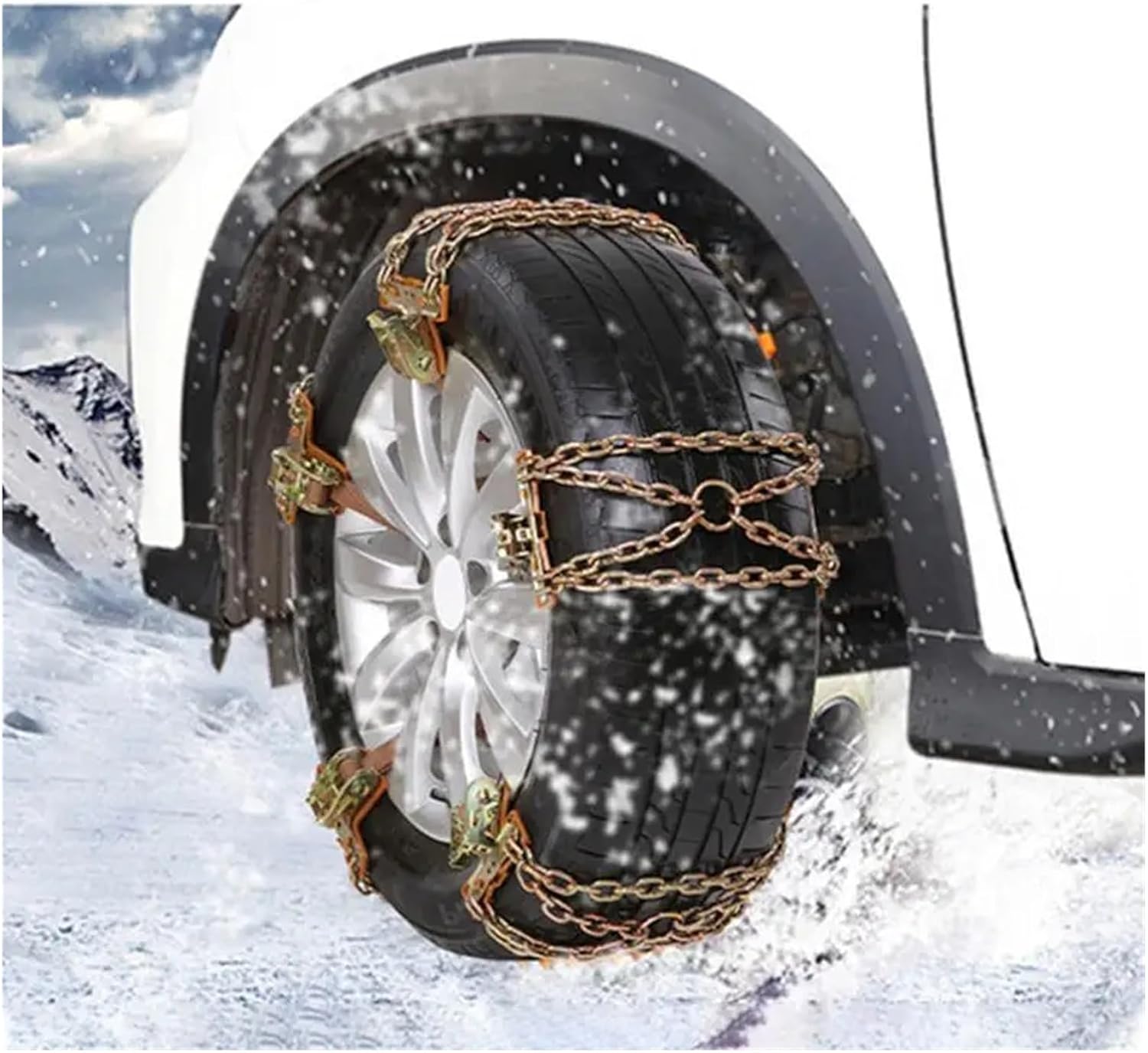 Universal Winter Skid Snow Chains Outdoor Automobile Tire Crawler Chain Automotive Wheels Accessories(Small)