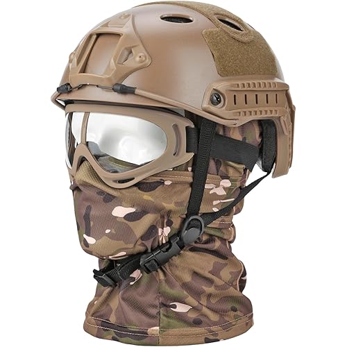 Airsoft Helmet,Black Tactical Helmet with Airsoft Accessories,Tactical Airsoft Gear