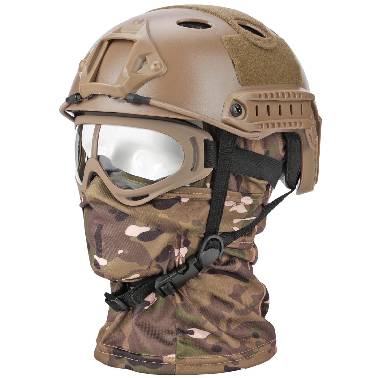 Airsoft Helmet,Black Tactical Helmet with Airsoft Accessories,Tactical Airsoft Gear