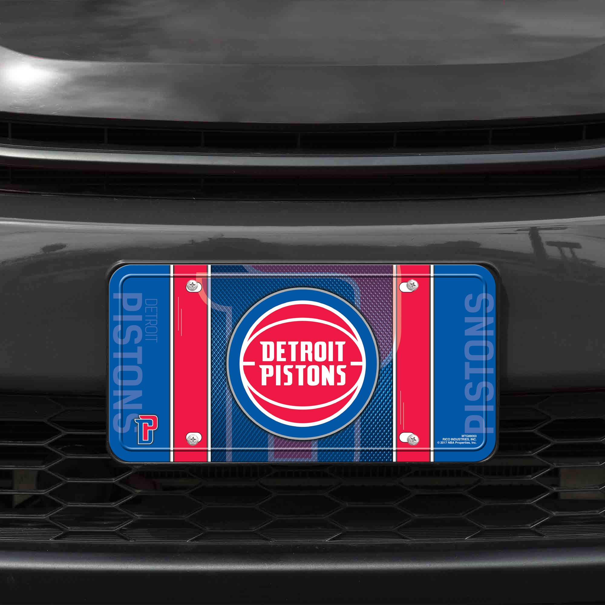 Rico Industries unisex NBA Detroit Pistons Metal License Plate Tag, Team Color, 6 x 11.5- US