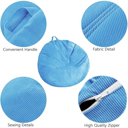 Miniatura 9 de Funda para puf de almacenamiento de animales de peluche (sin relleno), lavable, ultra suave, para organizar juguetes de peluche o textiles, puf para