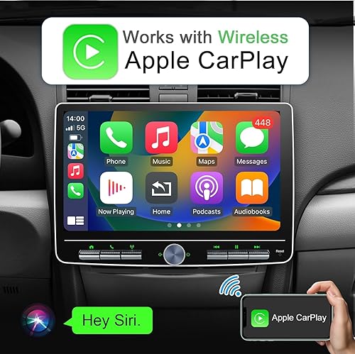 Miniatura 2 de 10 pulgadas doble Din coche estéreo inalámbrico CarPlay Android Auto 2G+32G pantalla táctil desmontable Android Car Play Radio Bluetooth AM FM