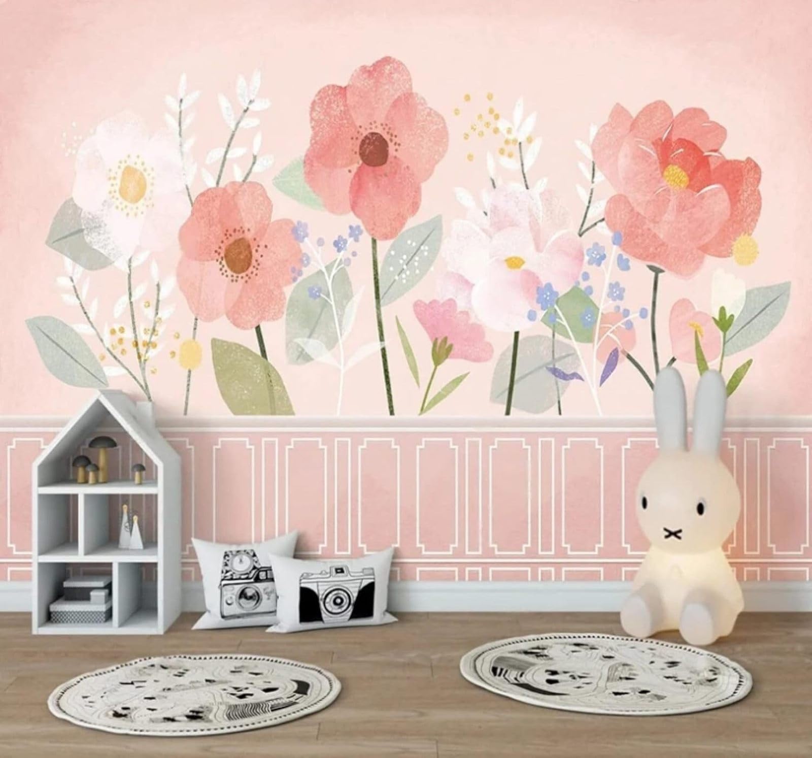 XLMING Warm Beautiful Plants Pink Flowers 3D Wallpaper Luxury Home Dining Decor Paste Sofa Living Room The Wall for Bedroom Mural-430cm×300cm