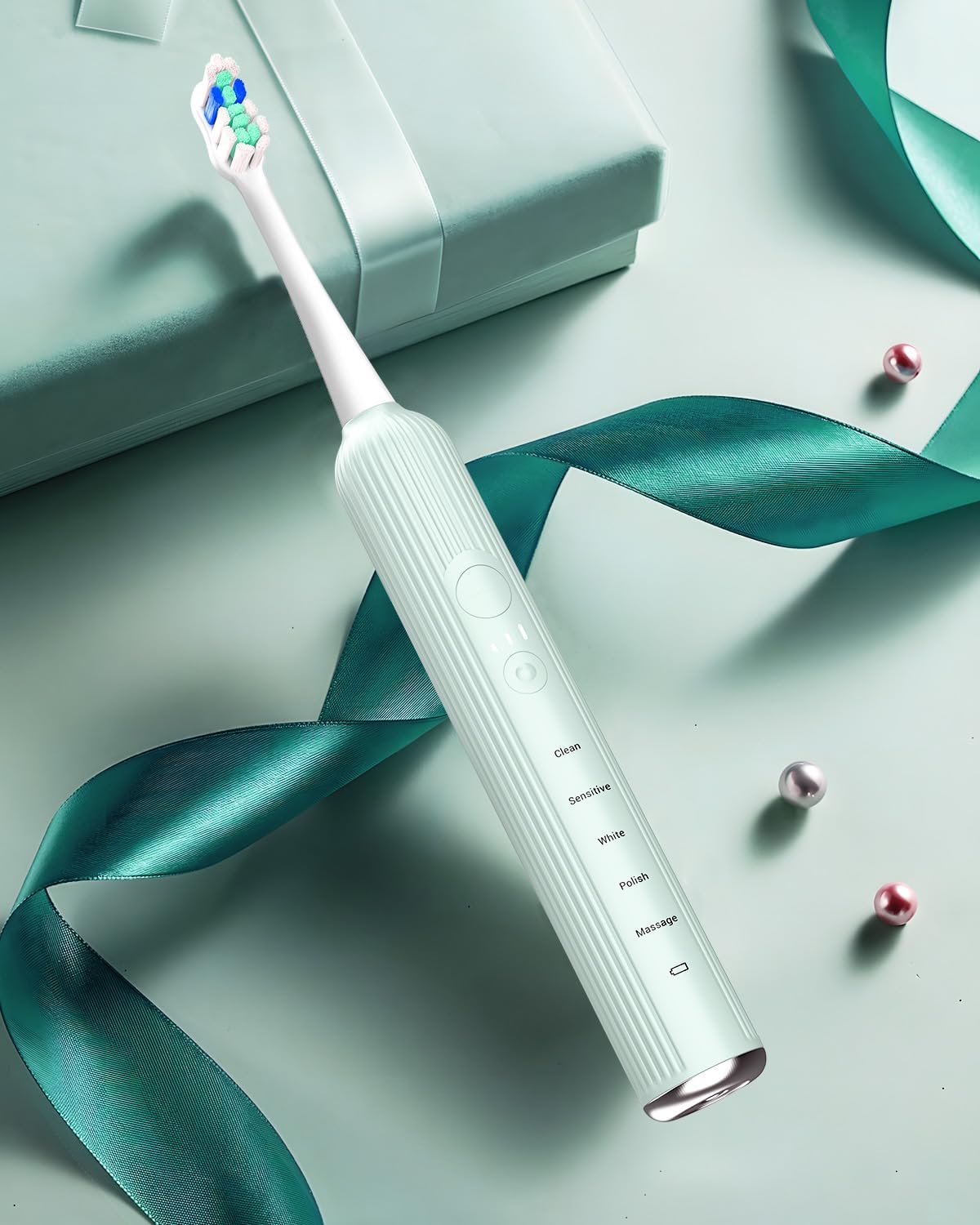Spazzolino elettrico sonico per adulti e bambini, 5 modalità di pulizia con 3 livelli di intensità, timer, 8 testine di ricambio e custodia da viaggio, ricaricabile Sonic Toothbrush nero
