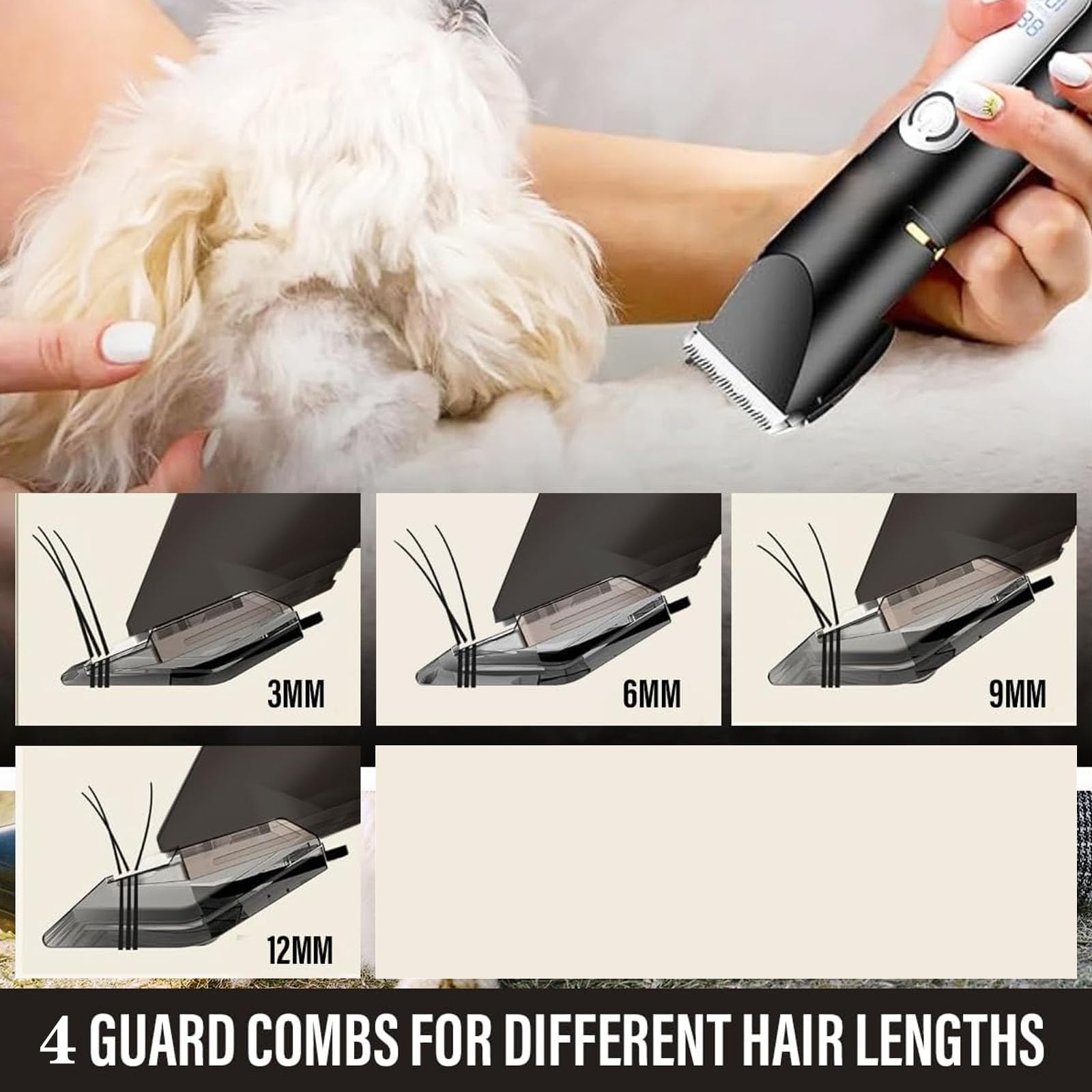 Kit De Aseo Para Cortapelos Para Perros, Recortador De Pelo Para Perros Y Gatos Recargable De Bajo Ruido Con Tijeras De Peluquería Canina, Cortapelos Inalámbrico Para Perros, Gatos Y Animales