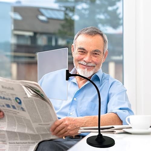 Miniatura 2 de Lupa grande con soporte, manos libres, lupa flexible de página completa de libro, regalos para leer, pintar, coser, teléfono, para personas mayores,