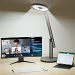 Honeywell Lampes de bureau pour la maison, H6 Lampe de bureau à port d'oeil SunturaluxTM, 800LM Lampe de bureau variable avec minuterie, Touch Control Tall lumière de lecture de bureau, lampe de table pour caméra Web Circle, étude, chambre
