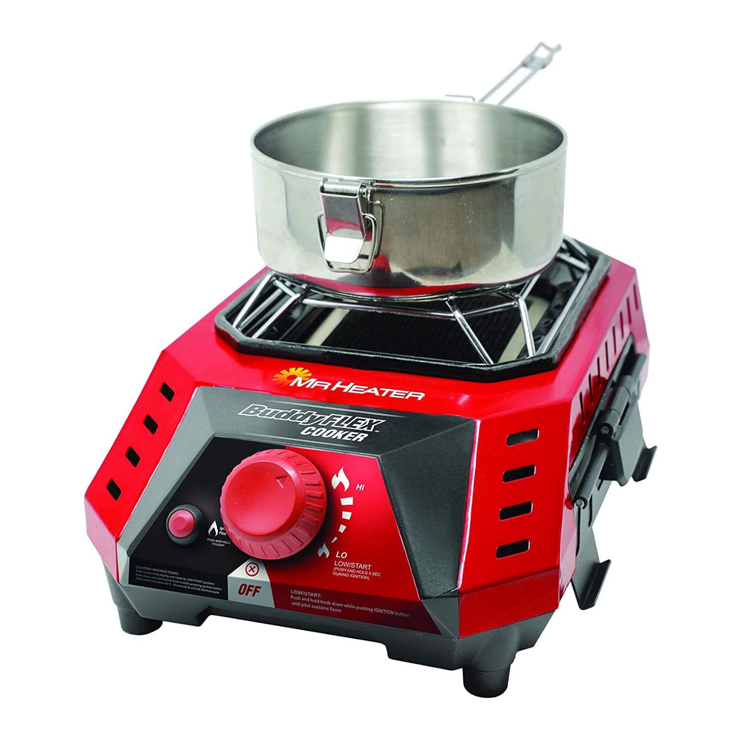 Amazon.com: Mr. Heater MH8CFLEX 8,000 BTU Buddy FLEX Cooker with 10-Feet  Propane Hose Bundle (2 Items)