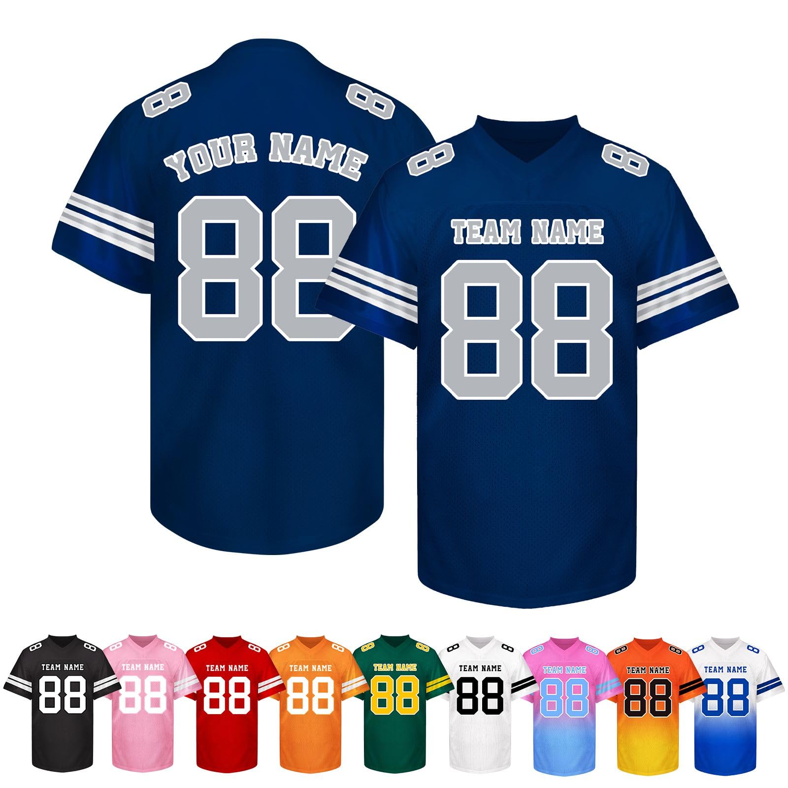 Custom Football Jersey Personalized Football Shirt Stitched Team Name Number Customized Uniform Fans Gift for Men Women Youth