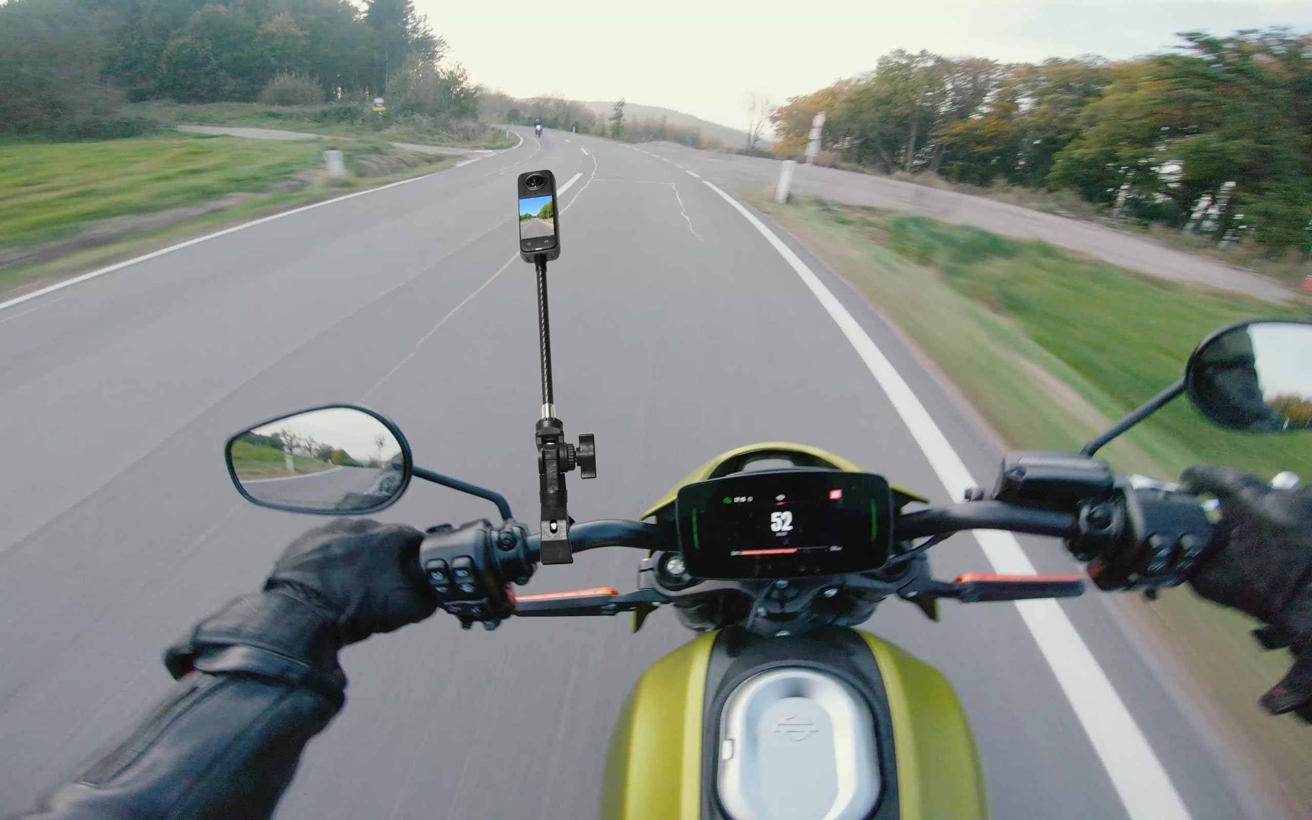 360 uchwyt na kamerę motocyklową, uchwyt na kierownicę rowerową do Insta360 X5, X4, X3, X2, Ace Pro, Ace, GoPro z drążkiem przedłużającym