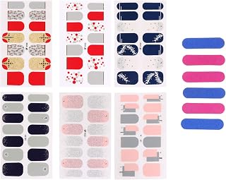 Minkissy 6 folhas de adesivos de esmalte de Natal adesivos de manicure de Natal envoltórios completos, decalques de unha, acessórios faça-você-mesmo para mulheres lembranças de festa de Natal (estilo misto)
