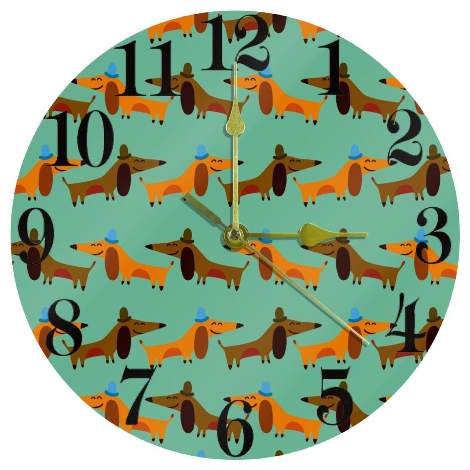 Horloge murale pour cuisine et bureau à quartz ronde Happy Face