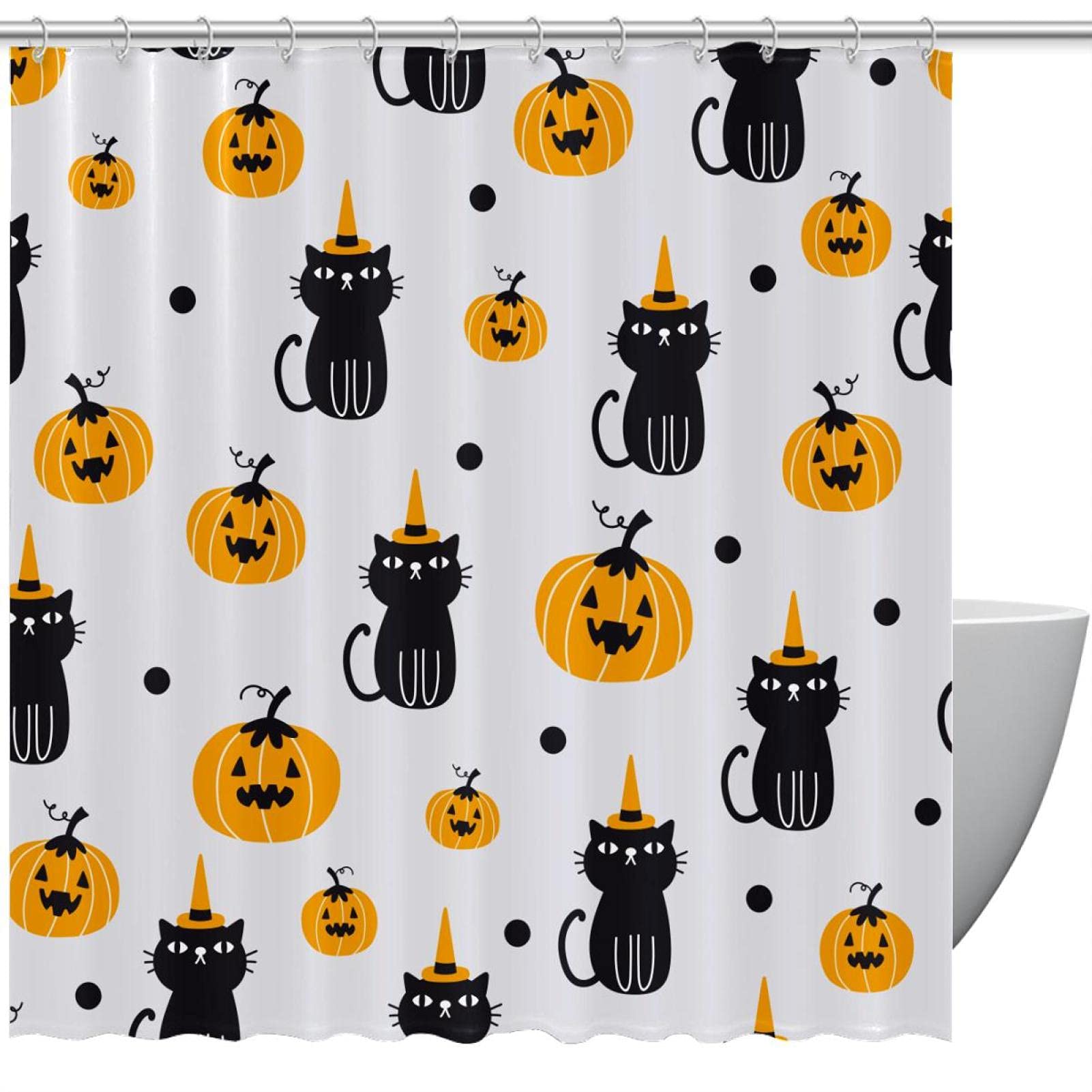 Rideau de douche Halloween sans odeur pour une ambiance festive en famille