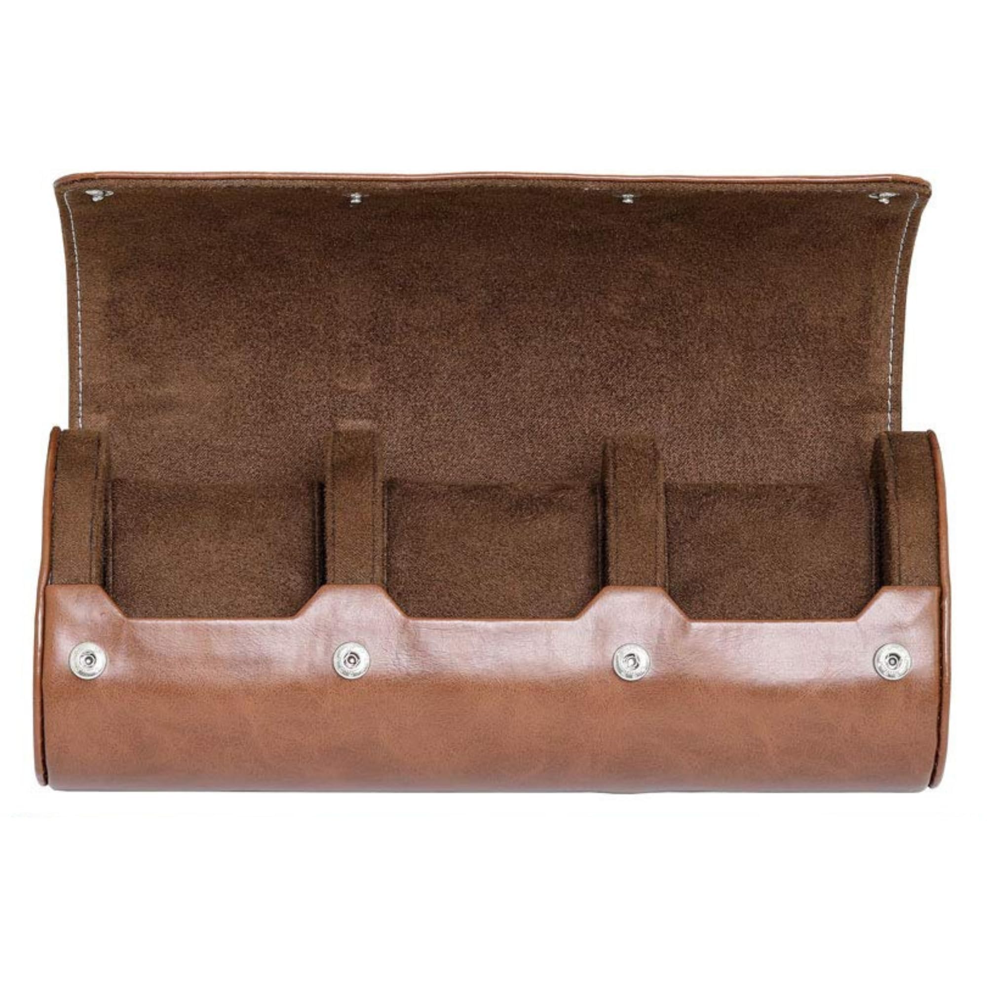 Rothwell Custodia Da Viaggio Porta Orologi Per 3 Orologi | Robusta Protezione Portatile, Adatta A Tutti Gli Orologi Da Polso E Smartwatch Fino A 50 Mm (Marrone/Marrone)-image