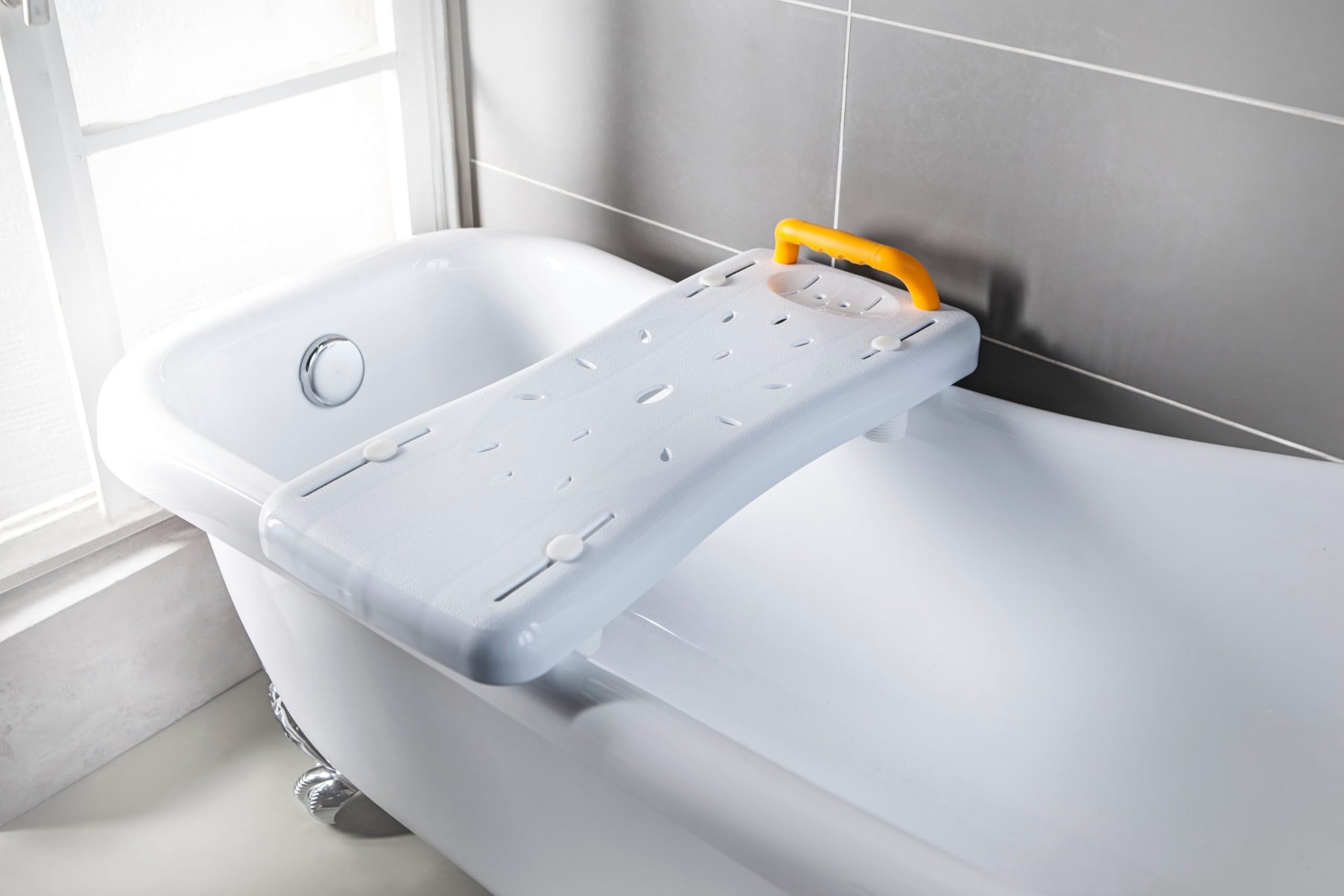 REHAFORUM MEDICAL - Tabla de bañera, color blanco y amarillo
