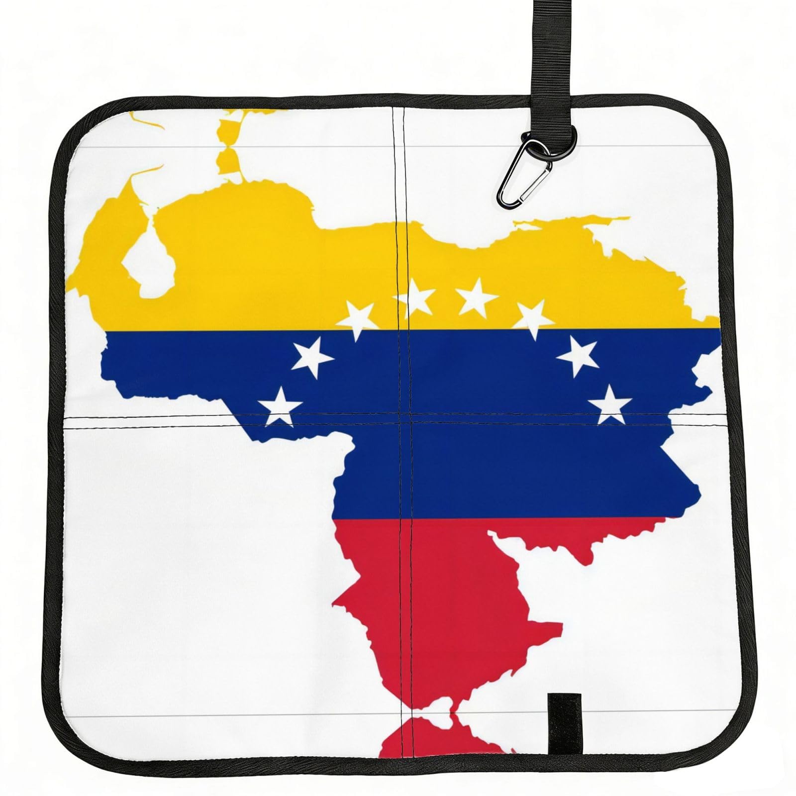 MROWYC venezuela flag Printed Foldable Seat Cushion - Portable with Carabiner, for Stadium, Camping, Hiking