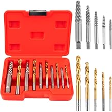 10-Piece Screw Extractor Left-Hand Drill Bit Set Spiral Flutes