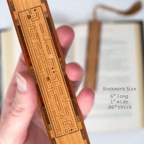 Miniatura 10 de Marcador de libros de madera grabado hecho a mano con código Konami, también disponible personalizado, fabricado en Estados Unidos
