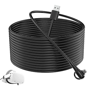 SEVENKA كابل رابط طويل للمهمة 3/2/مهمة، 16.4 قدم/5 متر USB C 3.2 Gen1 كابل لألعاب الكمبيوتر & VR سماعة، شحن سريع & نقل البيانات عالية السرعة 90 درجة نوع C إلى USB A شاحن سريع الحبل
