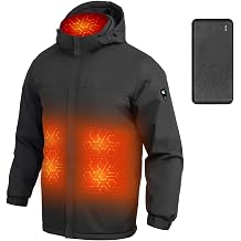 Heated Jackets for Men with 20000mAh Battery Pack Electric Heated Jacket Waterproof, Winter Heating Coat with Hood